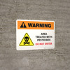 Warning: Area Treated With Pesticides - Do Not Enter Landscape - Wall Sign