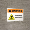 Warning: Dangerous Substances with Hazard Icon Landscape - Wall Sign