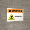 Warning: Herbicides with Hazard Icon Landscape - Wall Sign