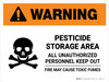 Warning: Pesticide Storage Area - All Unauthorized Personnel Keep Out Landscape - Wall Sign