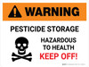 Warning: Pesticide Storage - Hazardous To Health Keep Off Landscape - Wall Sign