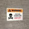 Warning: Pesticide Storage Tank - Hazardous to Health Keep Off Landscape - Wall Sign Warning: Pesticide Storage Tank - Hazardous to Health Keep Off Landscape - Wall Sign
