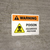 Warning: Poison - Hazardous Pesticide with Hazard Icon Landscape - Wall Sign Warning: Poison - Hazardous Pesticide with Hazard Icon Landscape - Wall Sign