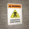 Warning: Dangerous Substances with Hazard Icon Portrait - Wall Sign Warning: Dangerous Substances with Hazard Icon Portrait - Wall Sign