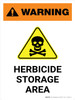 Warning: Herbicide Storage Area with Hazard Icon Portrait - Wall Sign Warning: Herbicide Storage Area with Hazard Icon Portrait - Wall Sign
