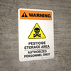 Warning: Pesticide Storage Area - Authorized Personnel Only Portrait - Wall Sign