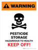 Warning: Pesticide Storage - Hazardous To Health - Keep Off Portrait - Wall Sign