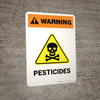 Warning: Pesticides with Hazard Icon Portrait - Wall Sign Warning: Pesticides with Hazard Icon Portrait - Wall Sign