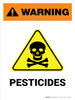 Warning: Pesticides with Hazard Icon Portrait - Wall Sign Warning: Pesticides with Hazard Icon Portrait - Wall Sign
