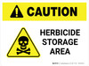 Caution: Herbicide Storage Area with Hazard Icon Landscape - Wall Sign