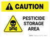 Caution: Pesticide Storage Area with Hazard Icon Landscape - Wall Sign