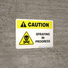 Caution: Spraying In Progress with Hazard Icon Landscape - Wall Sign Caution: Spraying In Progress with Hazard Icon Landscape - Wall Sign