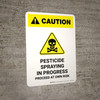 Caution: Pesticide Spraying In Progress - Proceed at Own Risk Portrait - Wall Sign Caution: Pesticide Spraying In Progress - Proceed at Own Risk Portrait - Wall Sign