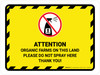Attention Organic Farms On This Land Hazard Lines with Icon Landscape - Wall Sign