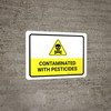 Contaminated With Pesticides with Hazard Icon Landscape - Wall Sign
