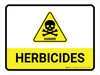 Herbicides with Hazard Danger Icon Landscape - Wall Sign