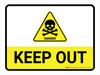 Keep Out with Hazard Danger Icon Landscape - Wall Sign