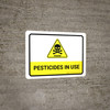 Pesticides In Use with Hazard Danger Icon Landscape - Wall Sign