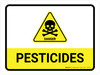 Pesticides with Hazard Danger Icon Landscape - Wall Sign
