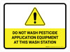 Do Not Wash Pesticide Application Equipment with Hazard Icon Landscape - Wall Sign