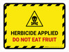 Herbicide Applied - Do Not Eat Fruit Hazard Lines with Icon Landscape - Wall Sign