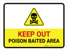 Keep Out - Poison Baited Area with Hazard Icon Landscape - Wall Sign Keep Out - Poison Baited Area with Hazard Icon Landscape - Wall Sign