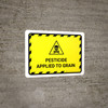 Pesticide Applied To Grain Hazard Lines with Icon Landscape - Wall Sign