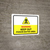 Warning - Keep Out - Poison Baited Area with Hazard Icon Landscape - Wall Sign Warning - Keep Out - Poison Baited Area with Hazard Icon Landscape - Wall Sign