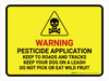 Warning - Pesticide Application with Hazard Icon Landscape - Wall Sign