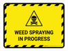 Weed Spraying In Progress Hazard Lines with Icon Landscape - Wall Sign