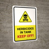 Herbicides In Tank - Keep Off with Hazard Icon Portrait - Wall Sign