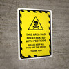 This Area Has Been Treated With Pesticide Hazard Lines with Icon Portrait - Wall Sign