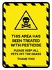 This Area Has Been Treated With Pesticide Hazard Lines with Icon Portrait - Wall Sign