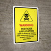 Warning - Pesticide Application with Hazard Icon Portrait - Wall Sign Warning - Pesticide Application with Hazard Icon Portrait - Wall Sign