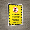 Attention: Organic Farms On This Land Hazard Lines with Icon Portrait - Wall Sign