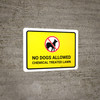 No Dogs Allowed - Chemical Treated Lawn with Icon Landscape - Wall Sign No Dogs Allowed - Chemical Treated Lawn with Icon Landscape - Wall Sign