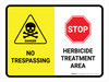 No Trespassing - Herbicide Treatment Area with Icons Landscape - Wall Sign No Trespassing - Herbicide Treatment Area with Icons Landscape - Wall Sign