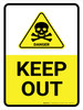 Keep Out with Danger Hazard Icon Portrait - Wall Sign