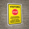 Visitors: Stop - Please Respect Farm Biosecurity Portrait - Wall Sign Visitors: Stop - Please Respect Farm Biosecurity Portrait - Wall Sign