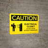 Caution: Electrical Closet Do Not Enter Without Permission Landscape With Icon - Wall Sign