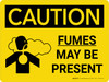 Caution: Fumes May Be Present Landscape With Icon - Wall Sign