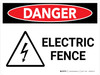 Danger: Electric Fence Landscape with Icon - Wall Sign Danger: Electric Fence Landscape with Icon - Wall Sign