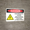 Danger: Electrocution Hazard Avoid Touching Landscape with Icon - Wall Sign Danger: Electrocution Hazard Avoid Touching Landscape with Icon - Wall Sign