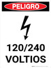 Danger: 120-240 Volts Spanish Portrait with Icon - Wall Sign Danger: 120-240 Volts Spanish Portrait with Icon - Wall Sign