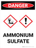Danger: Ammonian Sulfate Portrait with Icon - Wall Sign Danger: Ammonian Sulfate Portrait with Icon - Wall Sign