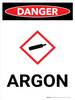 Danger: Argon Portrait with Icon - Wall Sign Danger: Argon Portrait with Icon - Wall Sign