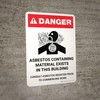 Danger: Asbestos Containing Material Exists in This Building Landscape with Icon - Wall Sign