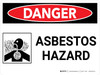 Danger: Asbestos Hazard Landscape with Icon - Wall Sign