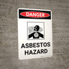 Danger: Asbestos Hazard Portrait with Icon - Wall Sign Danger: Asbestos Hazard Portrait with Icon - Wall Sign