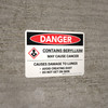 Danger: Beryllium Cancer Hazard Landscape with Icon - Wall Sign Danger: Beryllium Cancer Hazard Landscape with Icon - Wall Sign